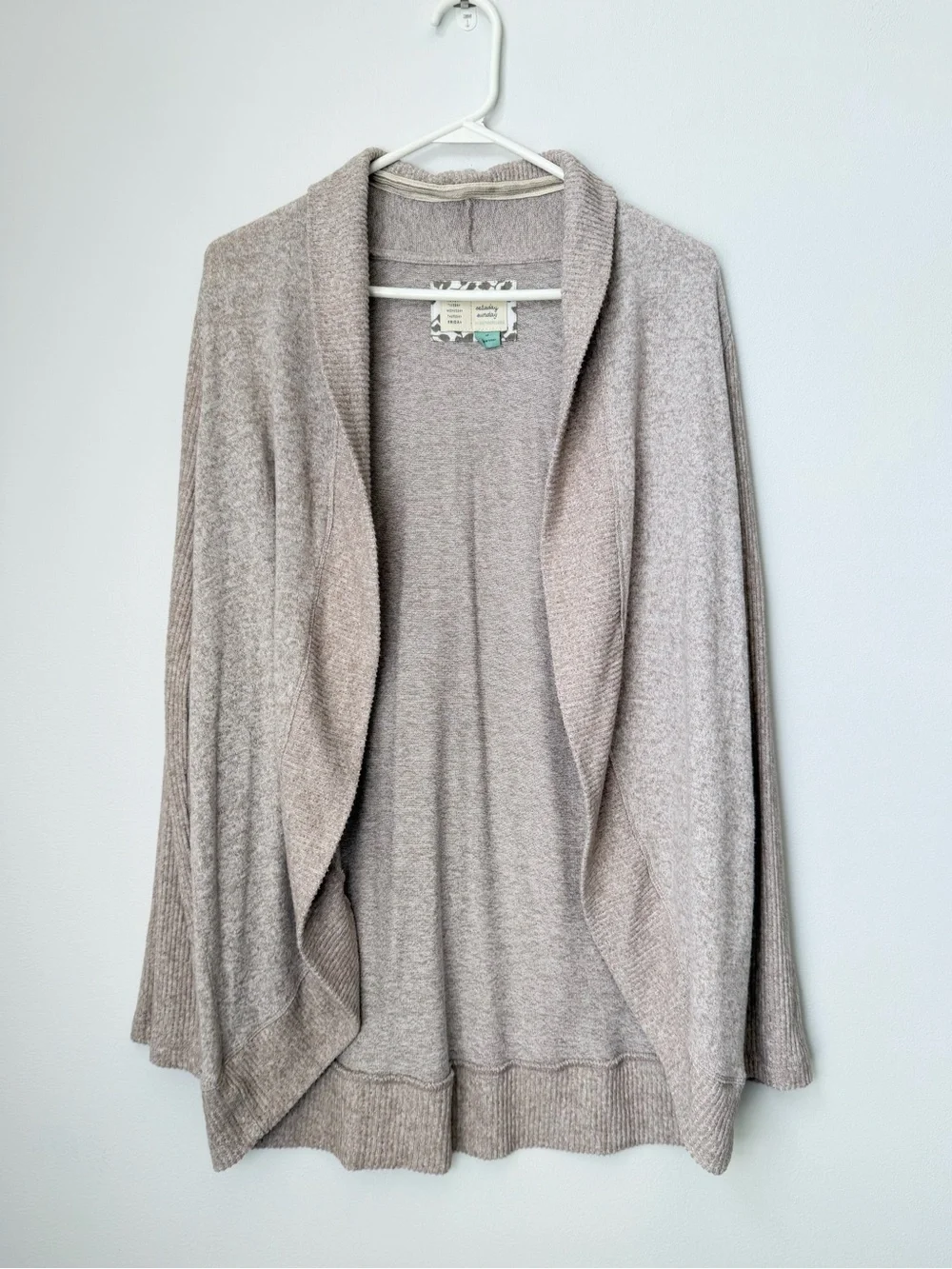 Anthropologie Saturday Sunday Knit Open Front Cardigan Sweater in Oatmeal Size M